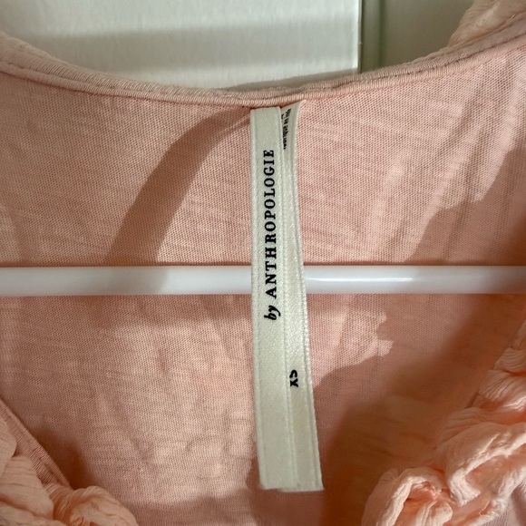 Anthropologie Peach Ruffled Blouse - Picture 9 of 9